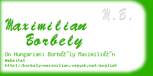 maximilian borbely business card